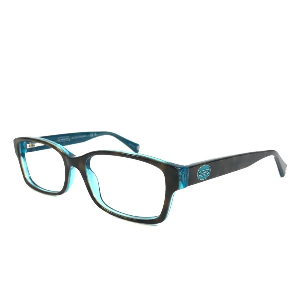 Coach Eyeglasses Frames HC6040 Brooklyn 5116 Dark Tortoise/Teal Blue 52-16-135